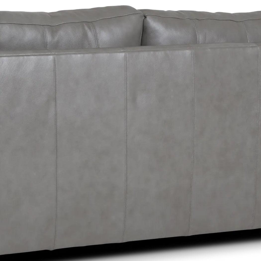 Alabama High Back Leather Sofa Dark Gray Made In the USA - Uptown Sebastian