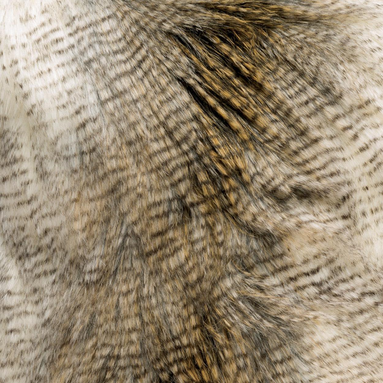 Alaskan Hawk Glam Faux Fur Ivory Large Throw Pillow With Insert - Uptown Sebastian