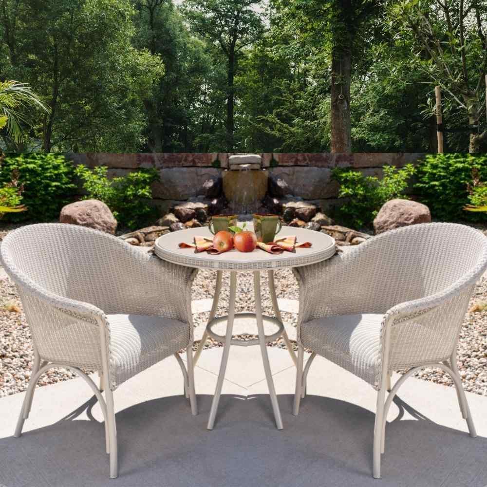 All Seasons Patio Round Bistro Table With Taupe Glass Top Lloyd Flanders - Uptown Sebastian