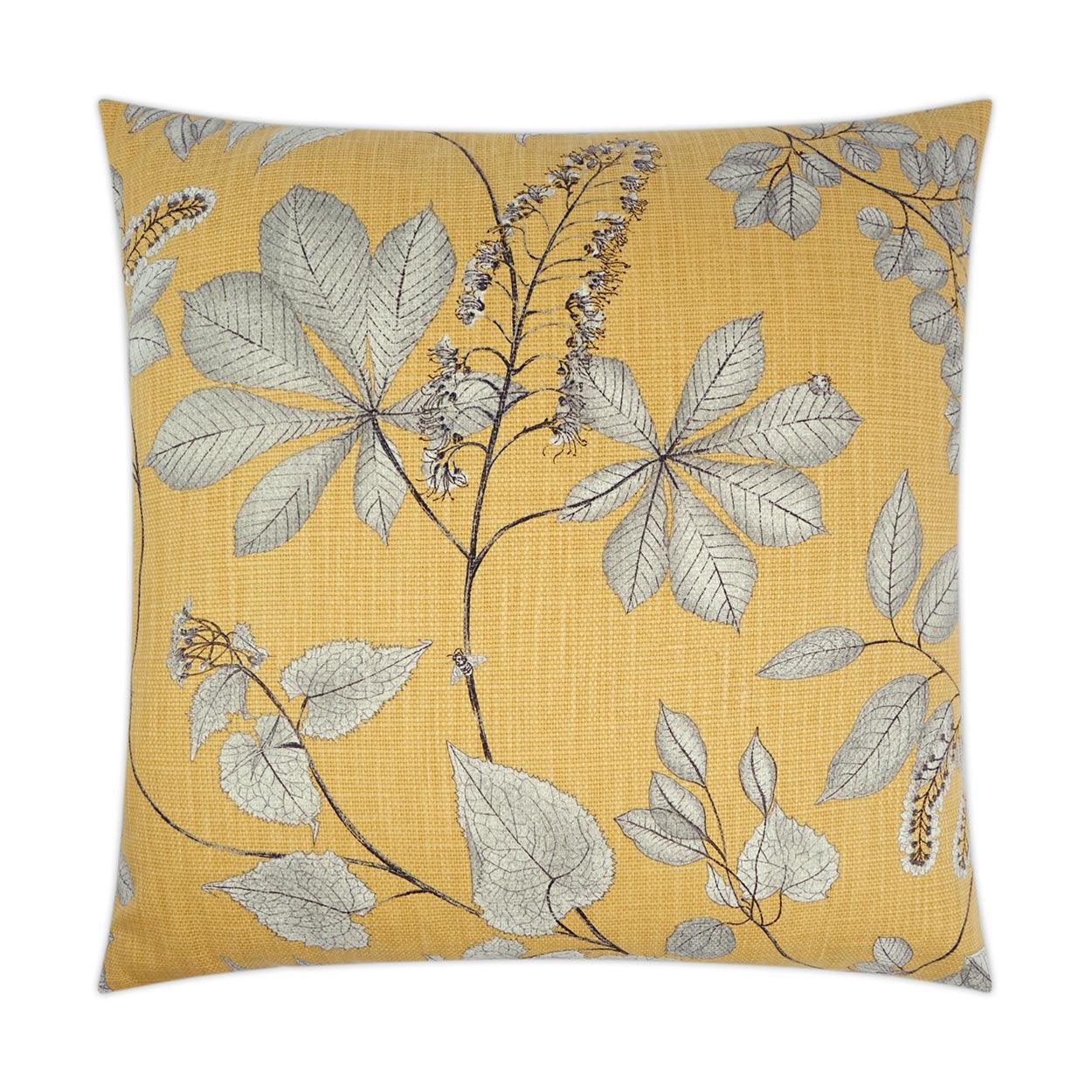 Arboretum Floral Yellow Large Throw Pillow With Insert - Uptown Sebastian