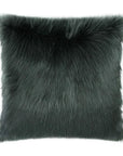 Arctic Fox Charcoal Faux Fur Grey Large Throw Pillow With Insert - Uptown Sebastian