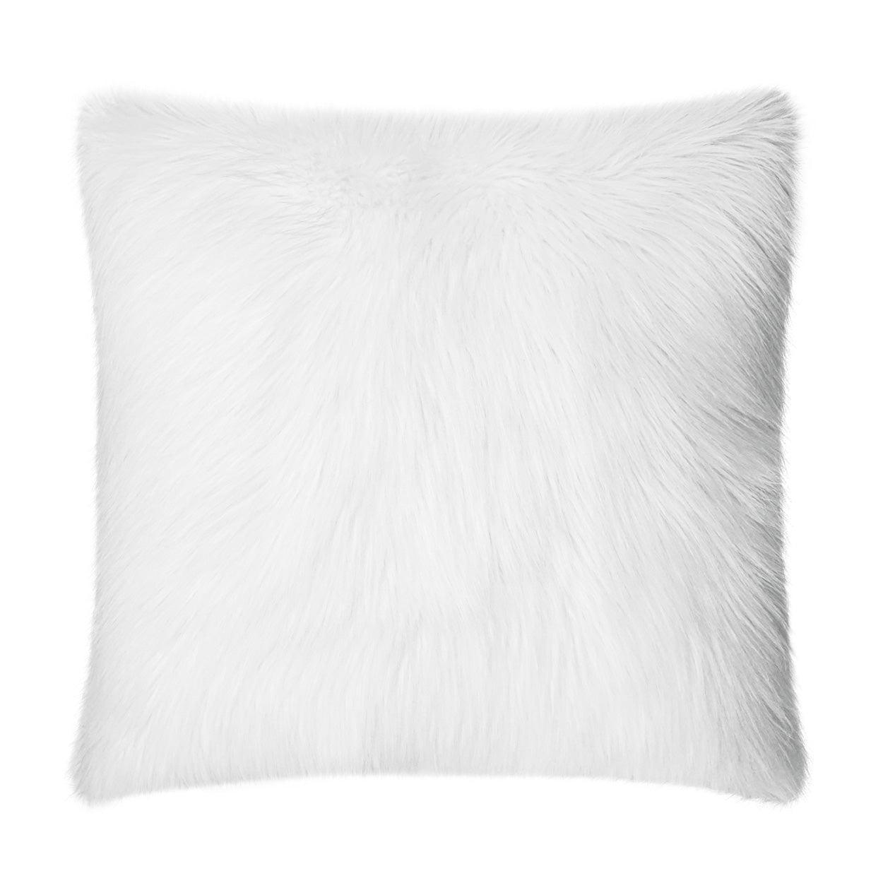 Arctic Fox White Faux Fur White Large Throw Pillow With Insert - Uptown Sebastian