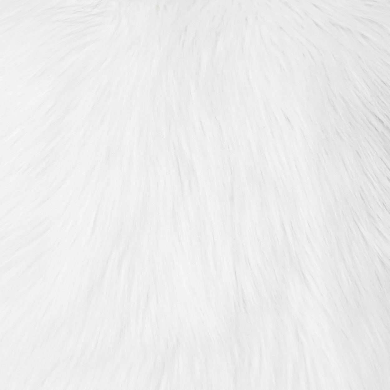 Arctic Fox White Faux Fur White Large Throw Pillow With Insert - Uptown Sebastian