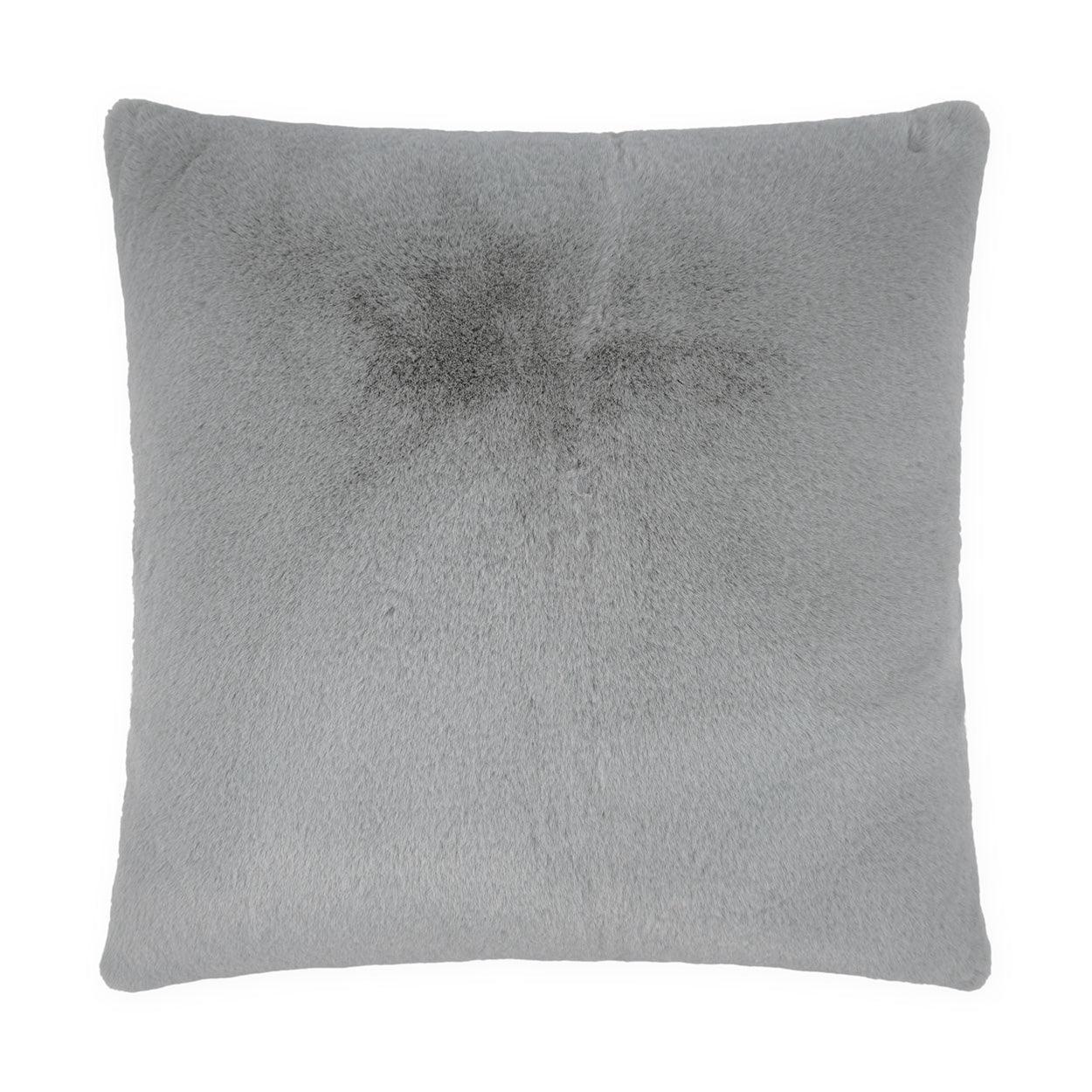Arlo Silver Faux Fur Solid Grey Large Throw Pillow With Insert - Uptown Sebastian