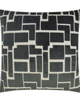 Aura Charcoal Modern Grey Large Throw Pillow With Insert - Uptown Sebastian