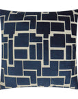 Aura Navy Modern Navy Large Throw Pillow With Insert - Uptown Sebastian