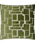 Aura Olive Geometric Green Large Throw Pillow With Insert - Uptown Sebastian