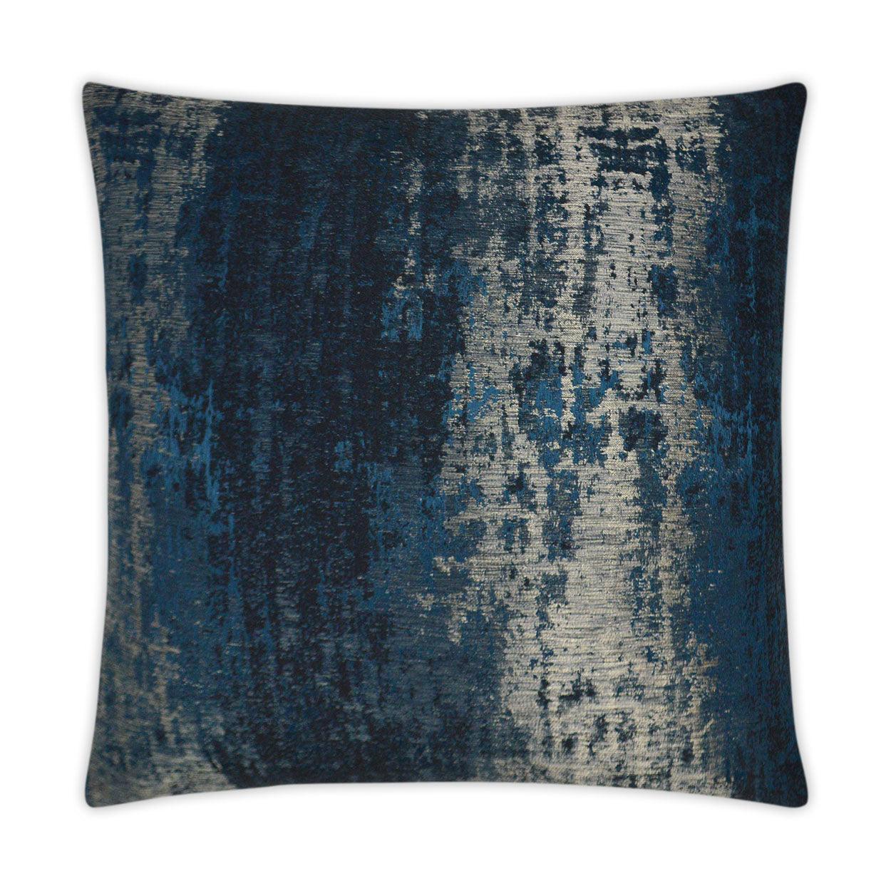 Aurora Midnight Abstract Blue Navy Large Throw Pillow With Insert - Uptown Sebastian