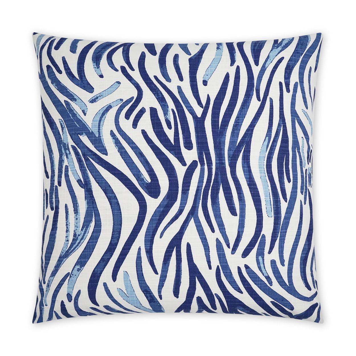 Babur Blue Abstract Blue Large Throw Pillow With Insert - Uptown Sebastian