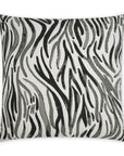 Babur Onyx Abstract Black Grey Large Throw Pillow With Insert - Uptown Sebastian