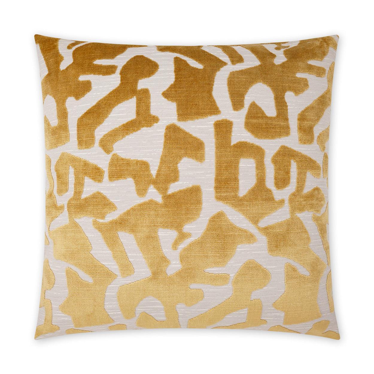 Banksy Honey Abstract Geometric Gold Large Throw Pillow With Insert - Uptown Sebastian