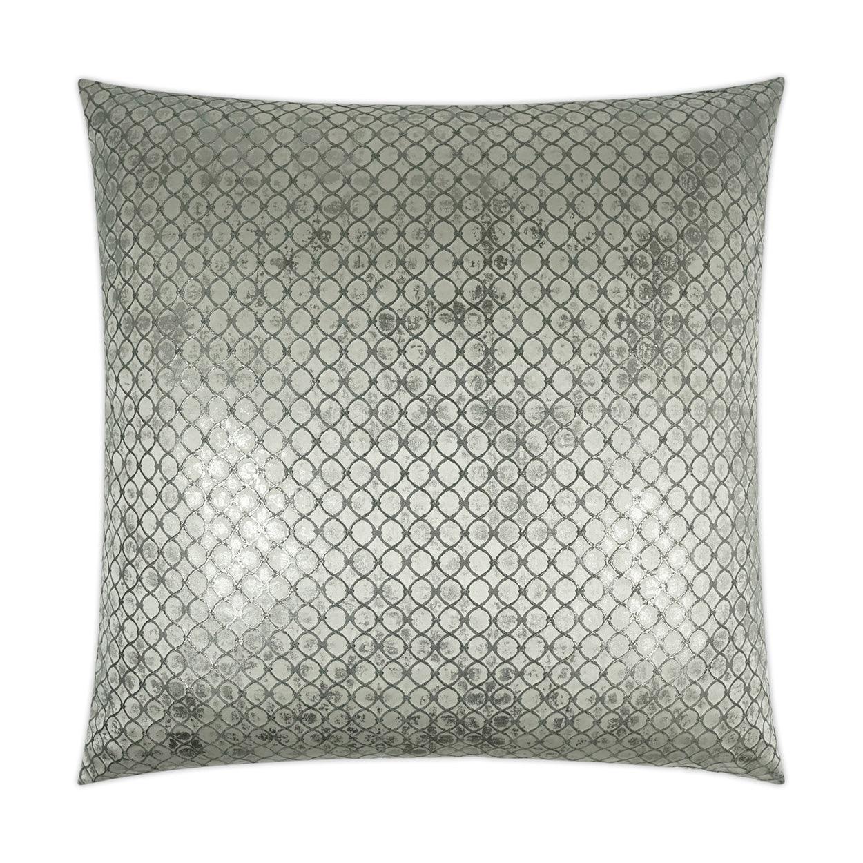 Beadling Glam Circular Dots Silver Large Throw Pillow With Insert - Uptown Sebastian