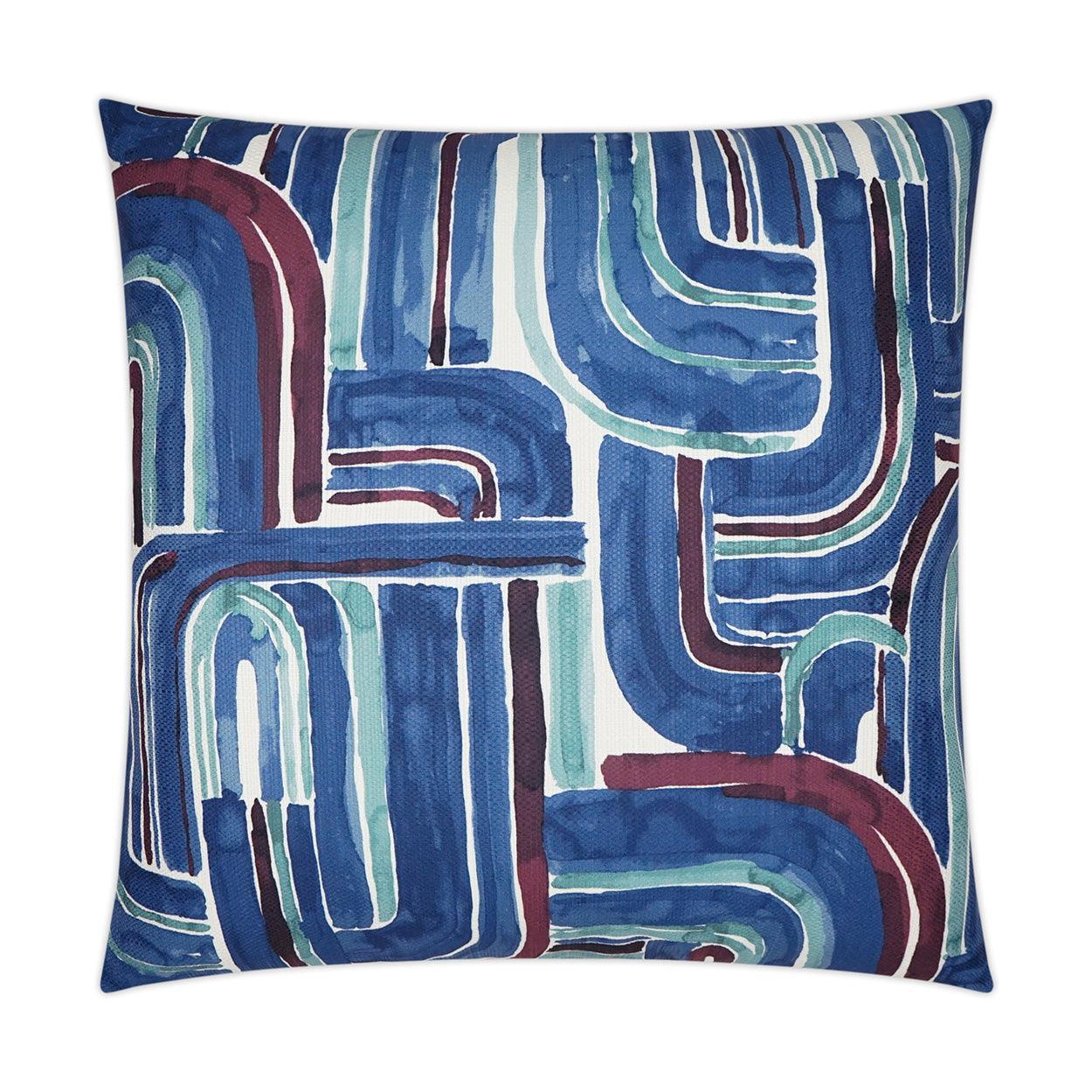 Bender Navy Modern Abstract Blue Large Throw Pillow With Insert - Uptown Sebastian