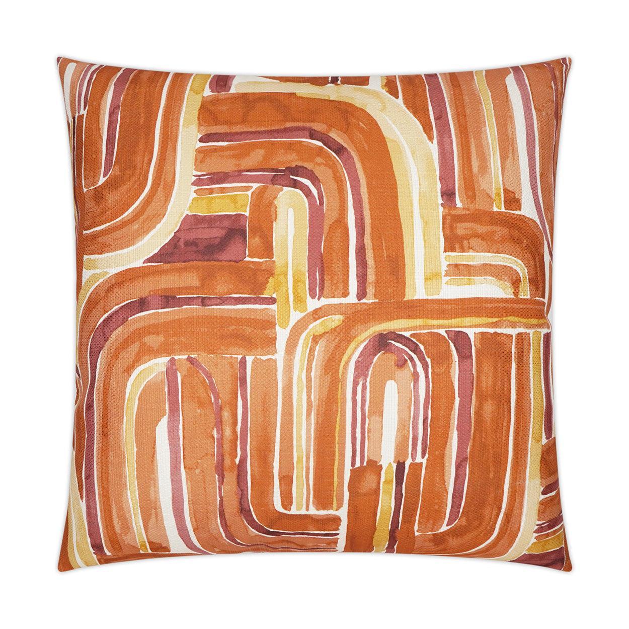 Bender Tangerine Abstract Orange Large Throw Pillow With Insert - Uptown Sebastian