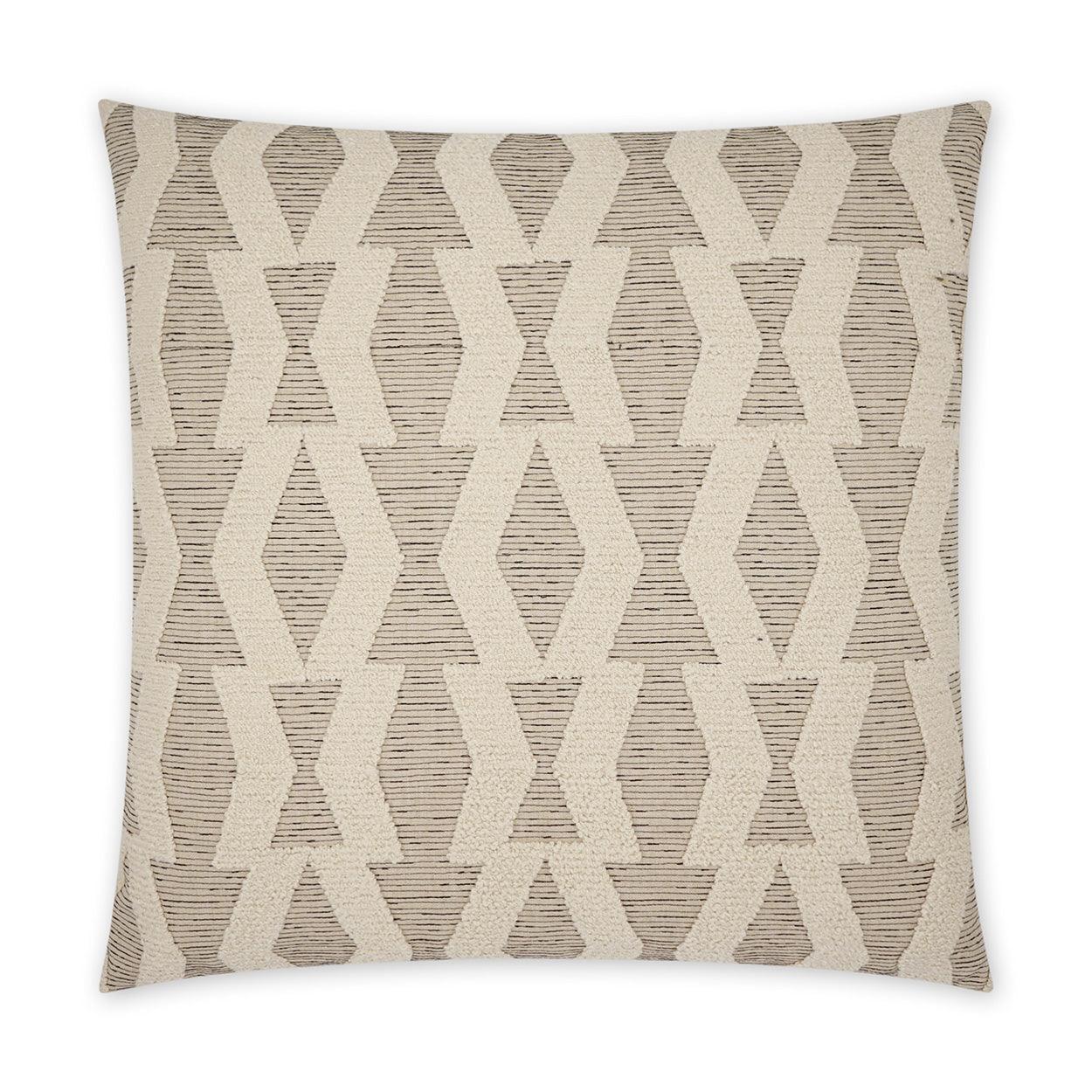 Bold Appeal Cream Geometric Ivory Large Throw Pillow With Insert - Uptown Sebastian