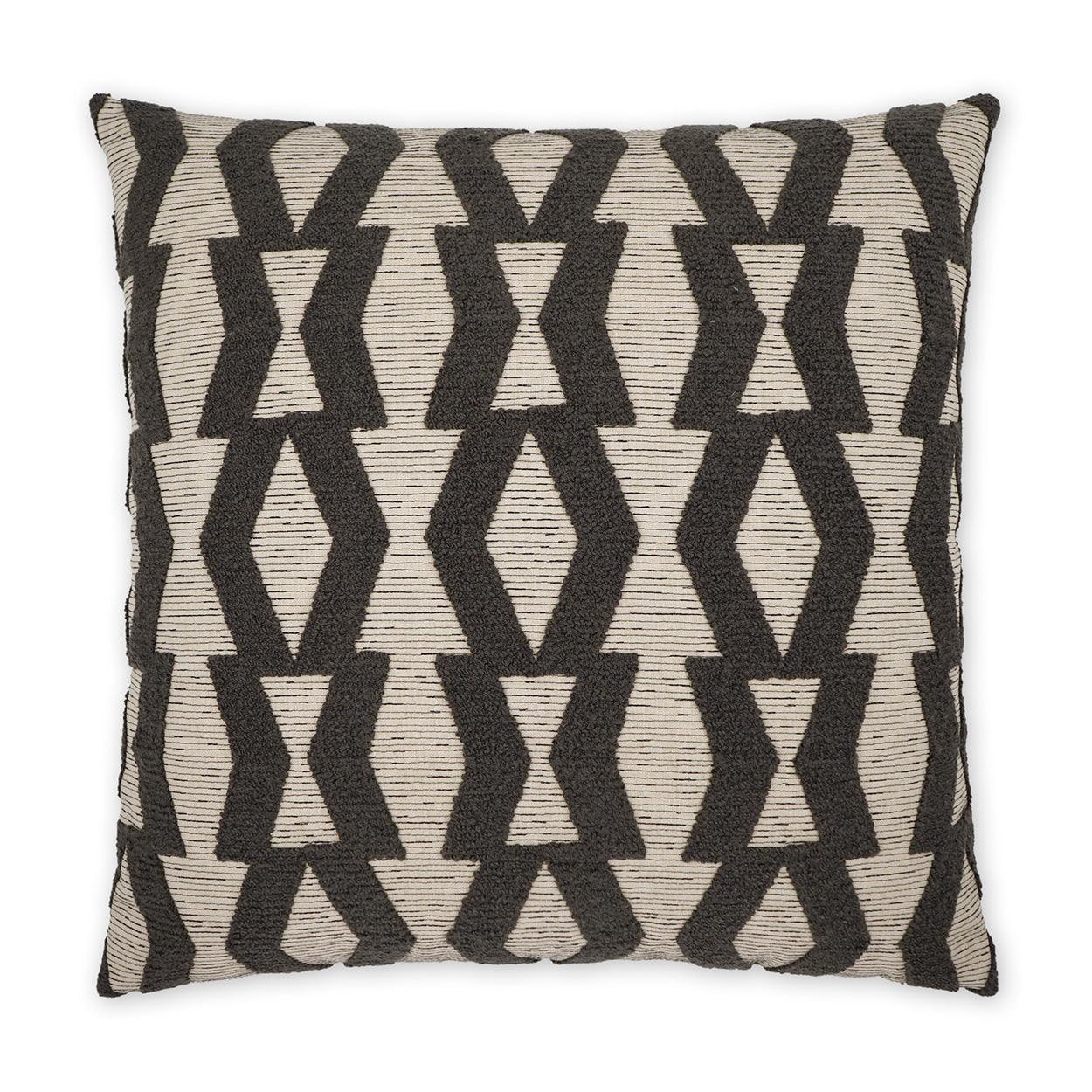 Bold Appeal Truffle Geometric Black Large Throw Pillow With Insert - Uptown Sebastian