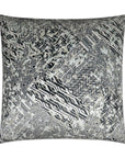 Brea Abstract Black Silver Grey Large Throw Pillow With Insert - Uptown Sebastian