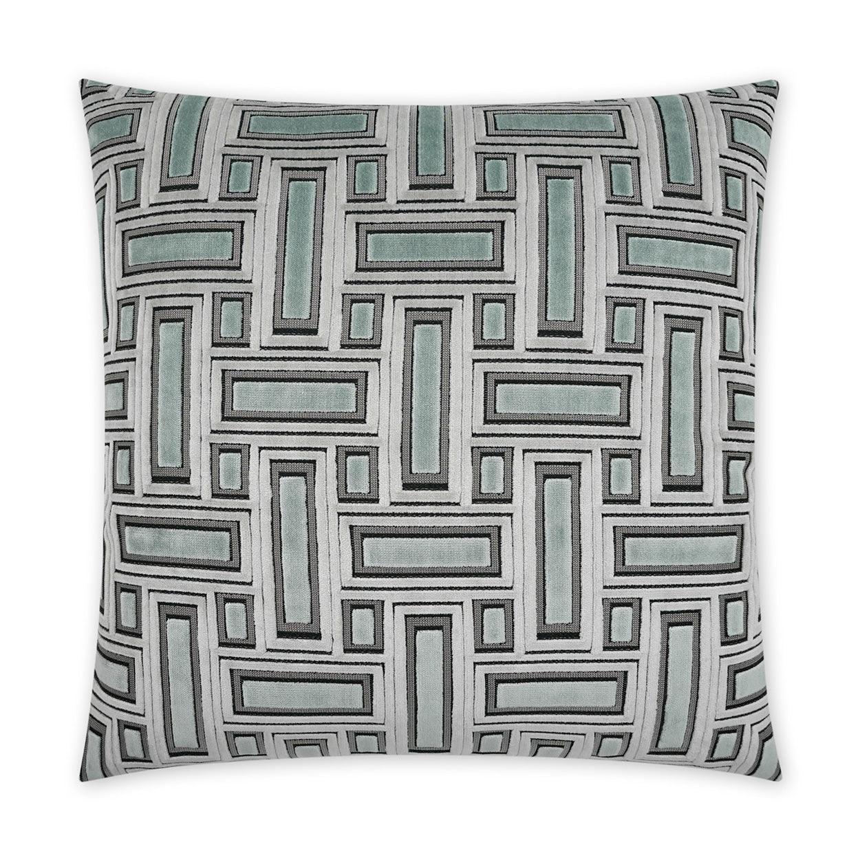 Brix Mist Transitional Geometric Mist Large Throw Pillow With Insert - Uptown Sebastian