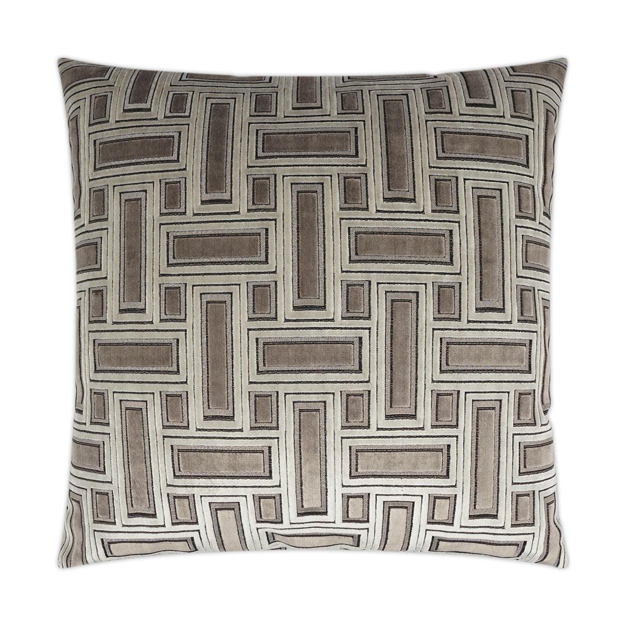 Brix Truffle Geometric Tan Taupe Large Throw Pillow With Insert - Uptown Sebastian