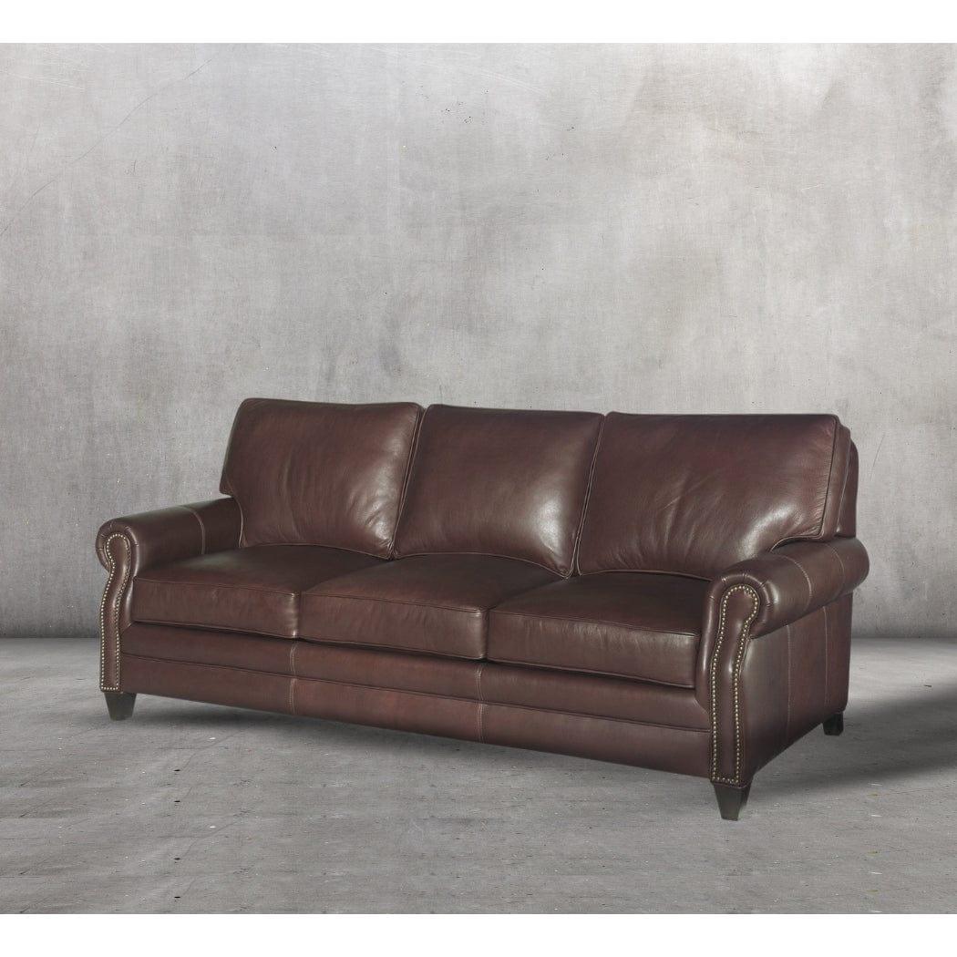 Brown Leather Sofa 3 Seater Leather Couch American Made - Uptown Sebastian