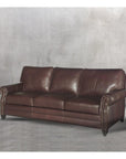 Brown Leather Sofa 3 Seater Leather Couch American Made - Uptown Sebastian