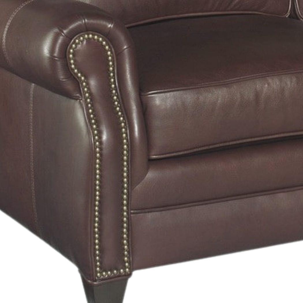 Brown Leather Sofa 3 Seater Leather Couch American Made - Uptown Sebastian