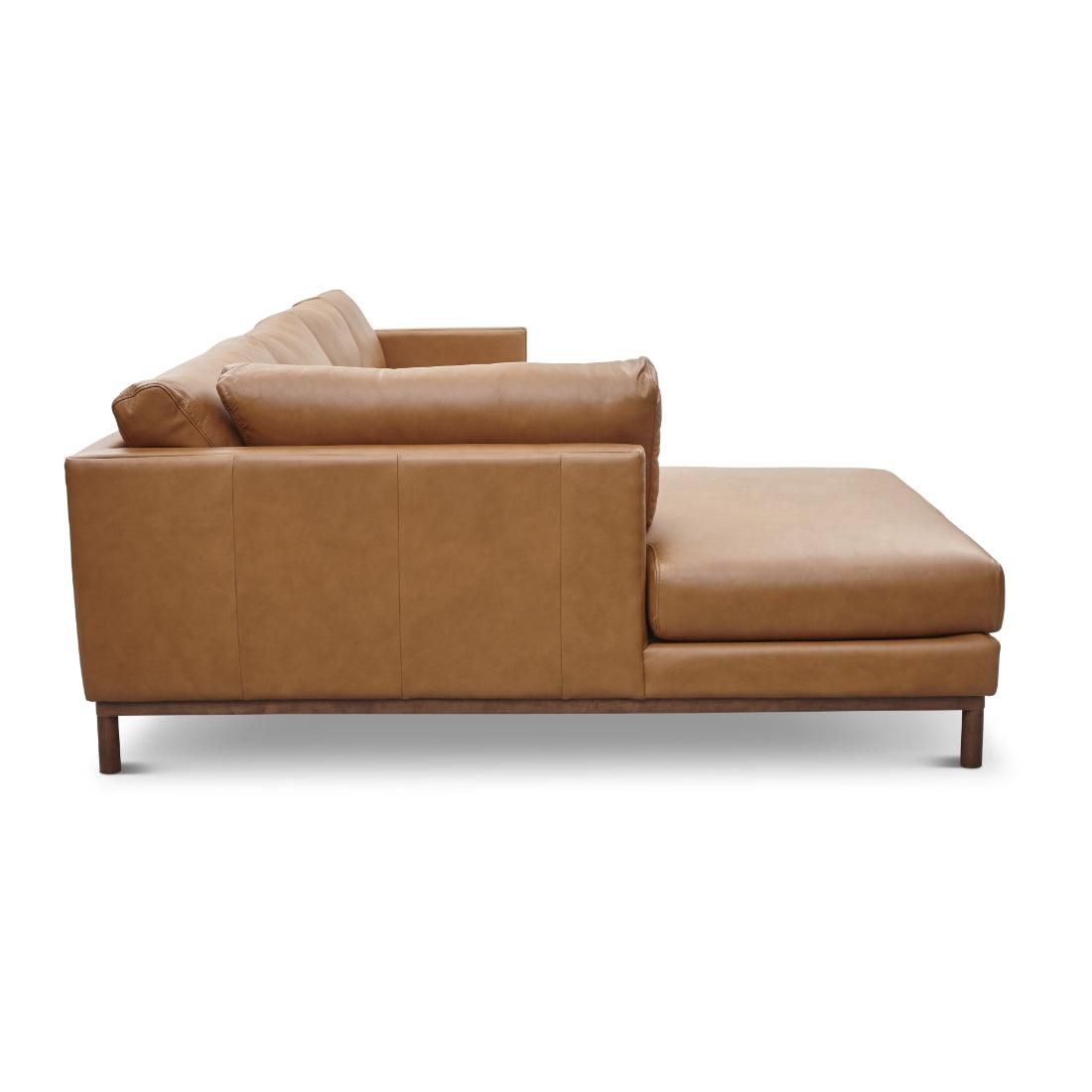 Burbank Large Leather Left Facing Sectional Sofa - Uptown Sebastian