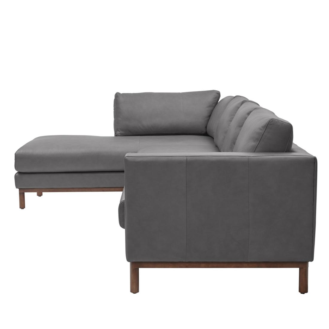 Burbank Large Leather Left Facing Sectional Sofa - Uptown Sebastian