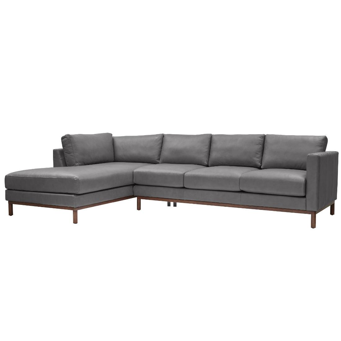 Burbank Large Leather Left Facing Sectional Sofa - Uptown Sebastian