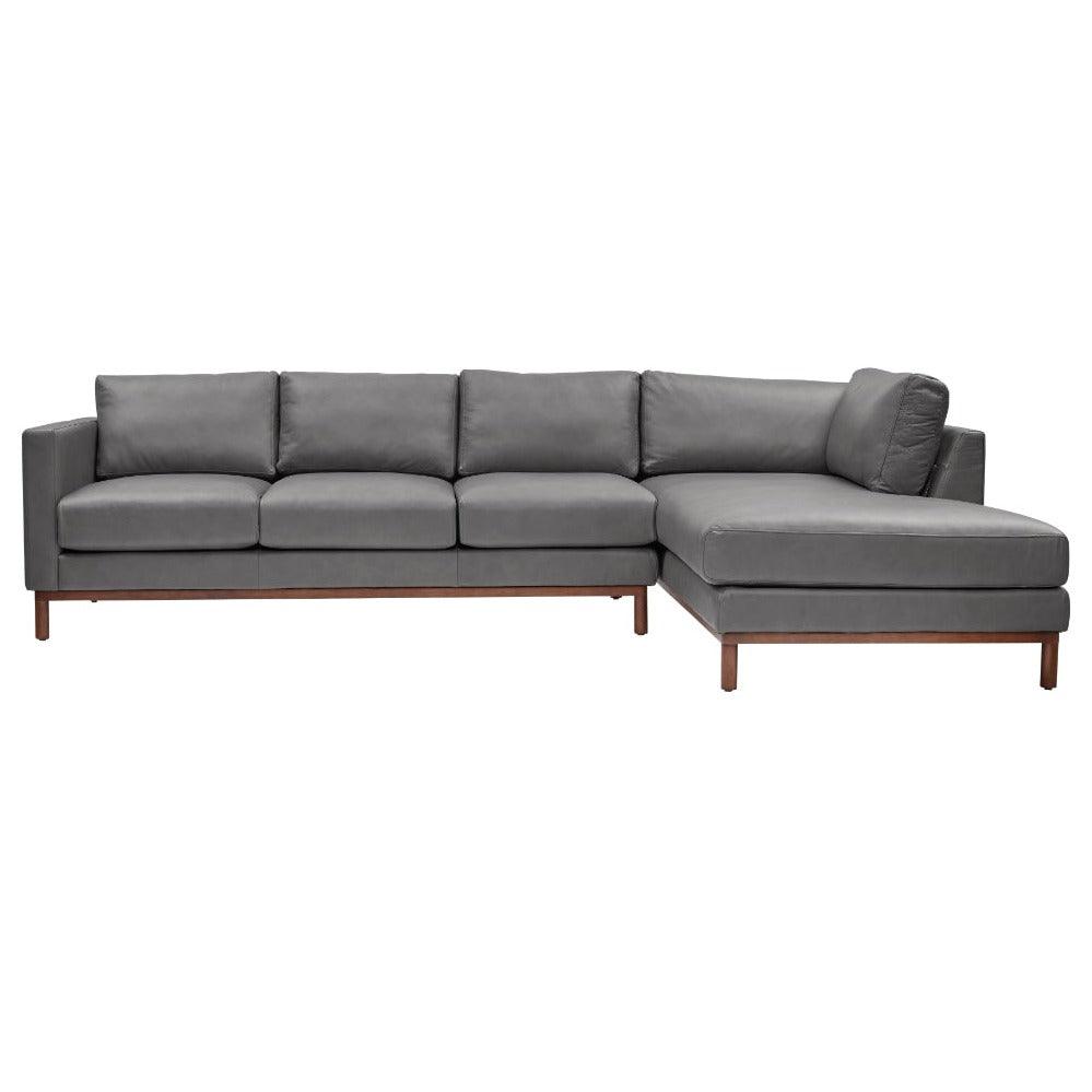 Burbank Large Leather Right Facing Sectional Sofa - Uptown Sebastian