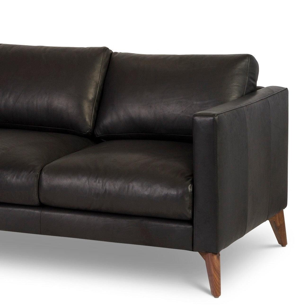Burbank Small Leather Left Facing Sectional Sofa - Uptown Sebastian