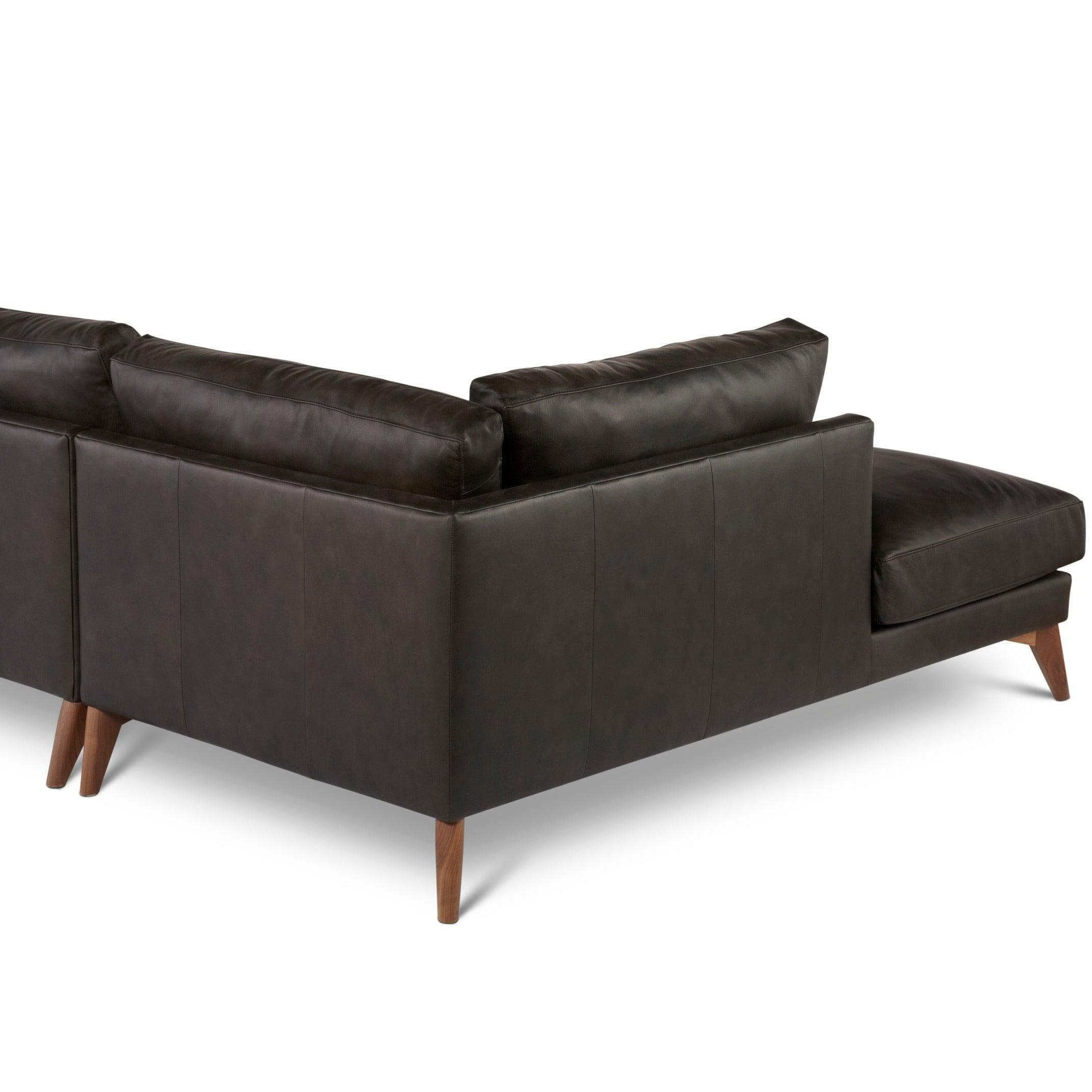 Burbank Small Leather Left Facing Sectional Sofa - Uptown Sebastian