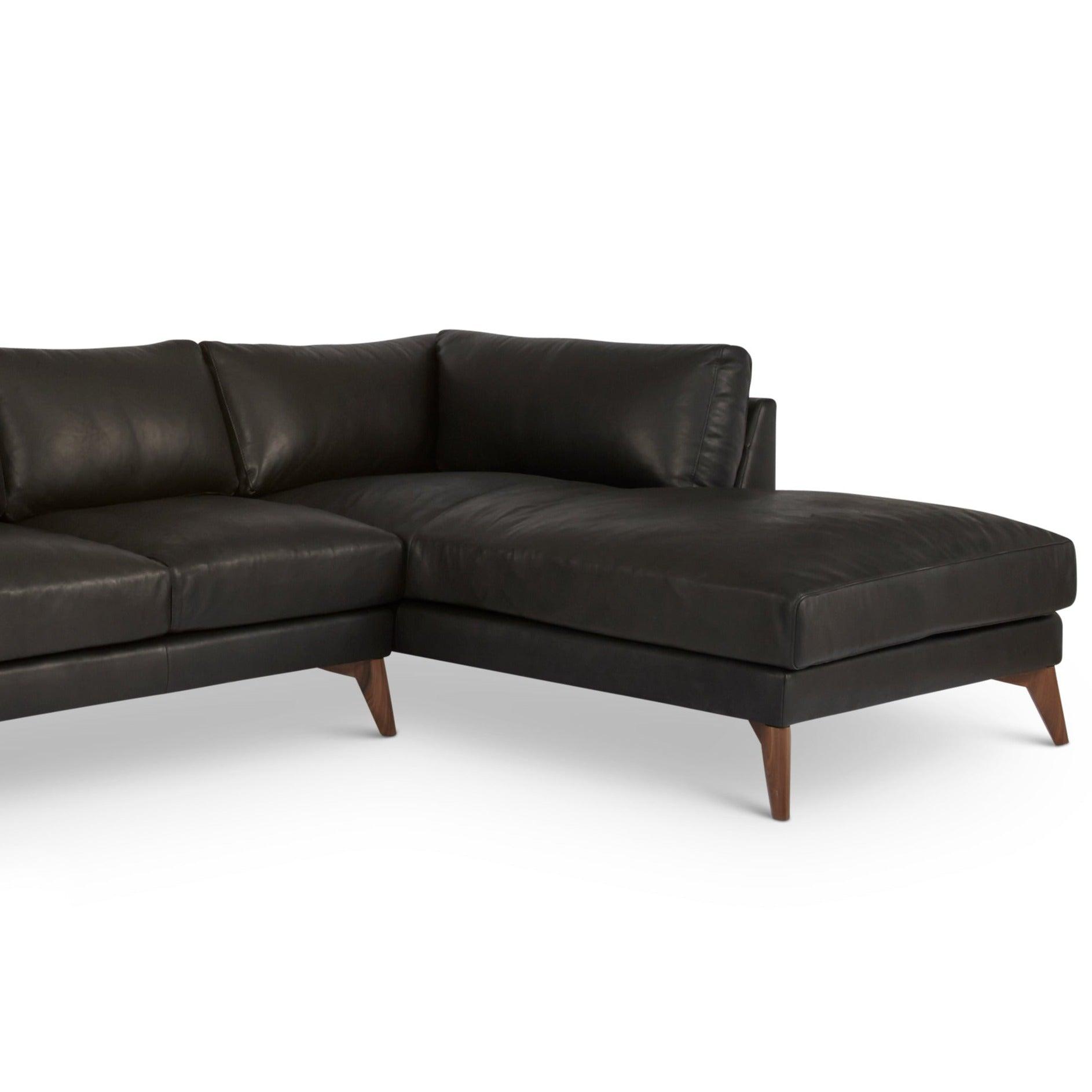 Burbank Small Leather Right Facing Sectional Sofa - Uptown Sebastian