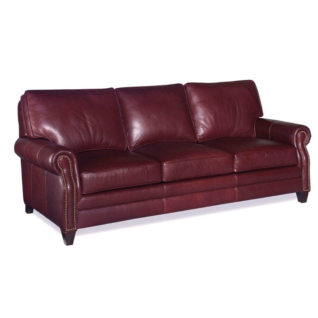 Burgundy Leather Sofa 3 Seater Leather Couch American Made - Uptown Sebastian