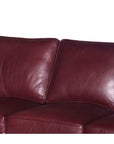 Burgundy Leather Sofa 3 Seater Leather Couch American Made - Uptown Sebastian