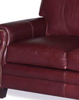 Burgundy Leather Sofa 3 Seater Leather Couch American Made - Uptown Sebastian