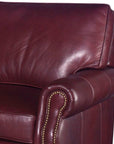 Burgundy Leather Sofa 3 Seater Leather Couch American Made - Uptown Sebastian