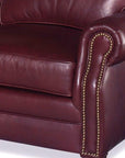 Burgundy Leather Sofa 3 Seater Leather Couch American Made - Uptown Sebastian