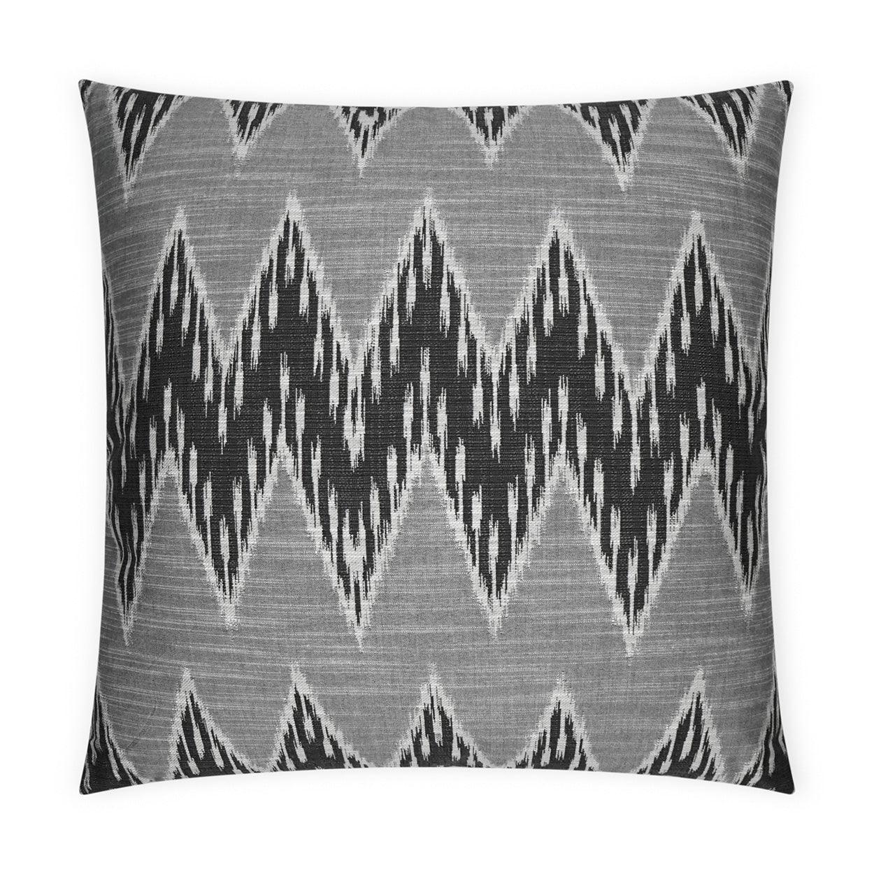 Caccini Tuxedo Global Chevron Black Large Throw Pillow With Insert - Uptown Sebastian