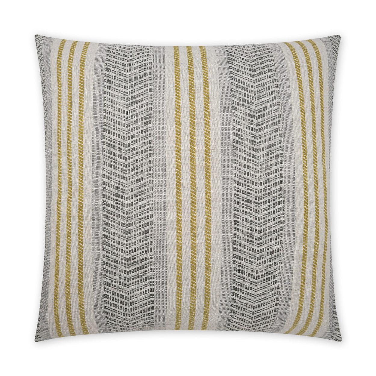 Caleb Dijon Stripes Beach Yellow Large Throw Pillow With Insert - Uptown Sebastian