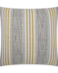 Caleb Dijon Stripes Beach Yellow Large Throw Pillow With Insert - Uptown Sebastian