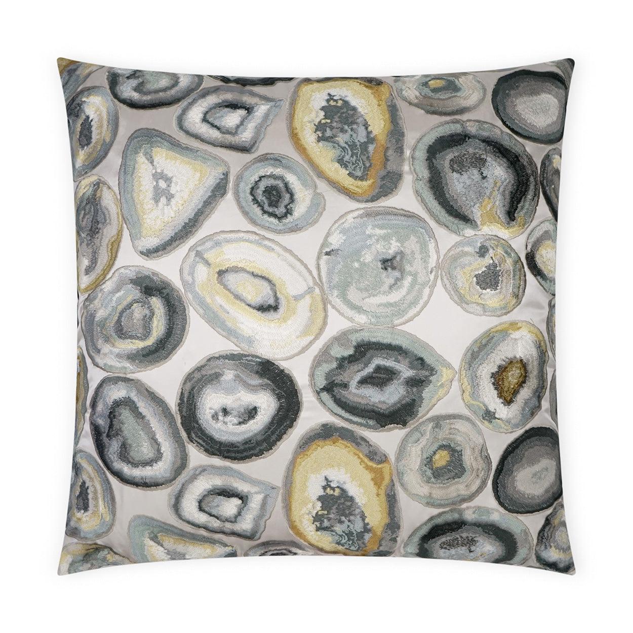 Cali Novelty Mist Yellow Grey Large Throw Pillow With Insert - Uptown Sebastian