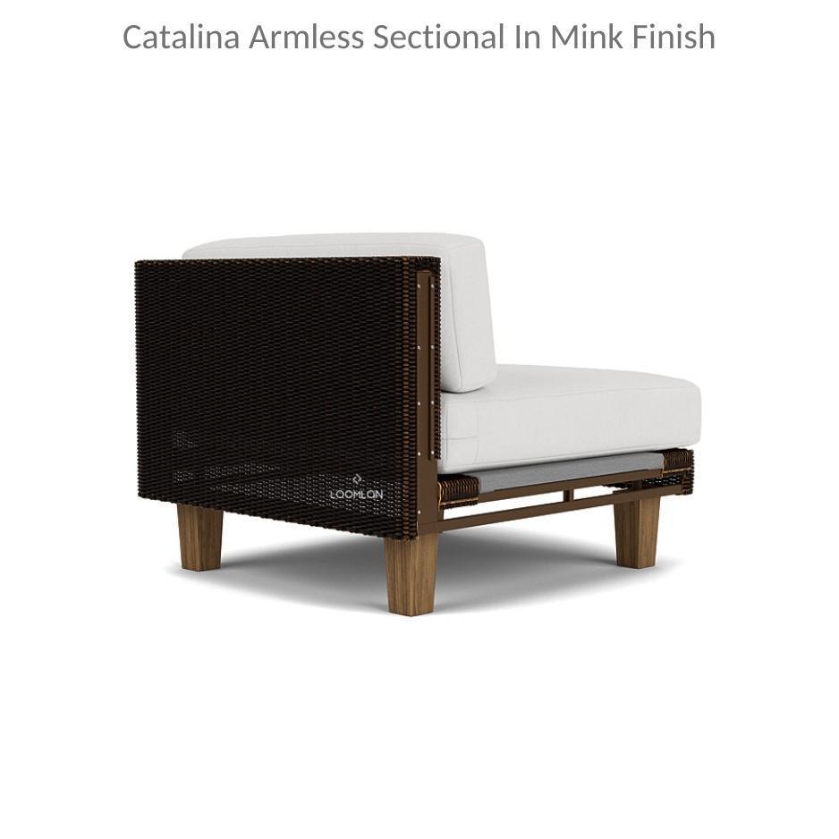 Catalina Armless Sectional Component All Weather Wicker &amp; Teak - Uptown Sebastian