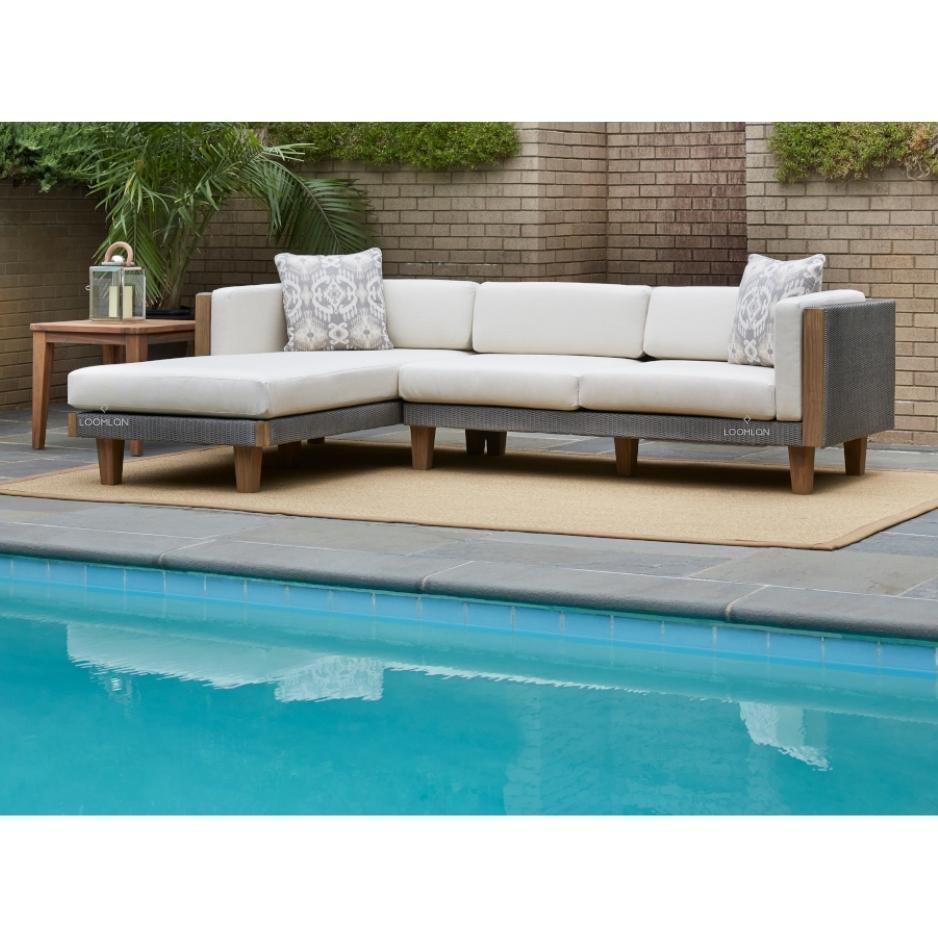 Catalina Armless Sectional Component All Weather Wicker &amp; Teak - Uptown Sebastian