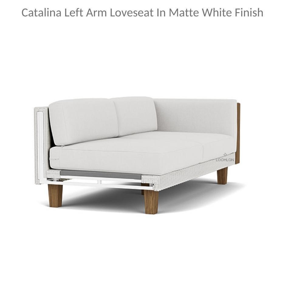 Catalina Left Arm Loveseat Sectional All Weather Wicker Furniture - Uptown Sebastian