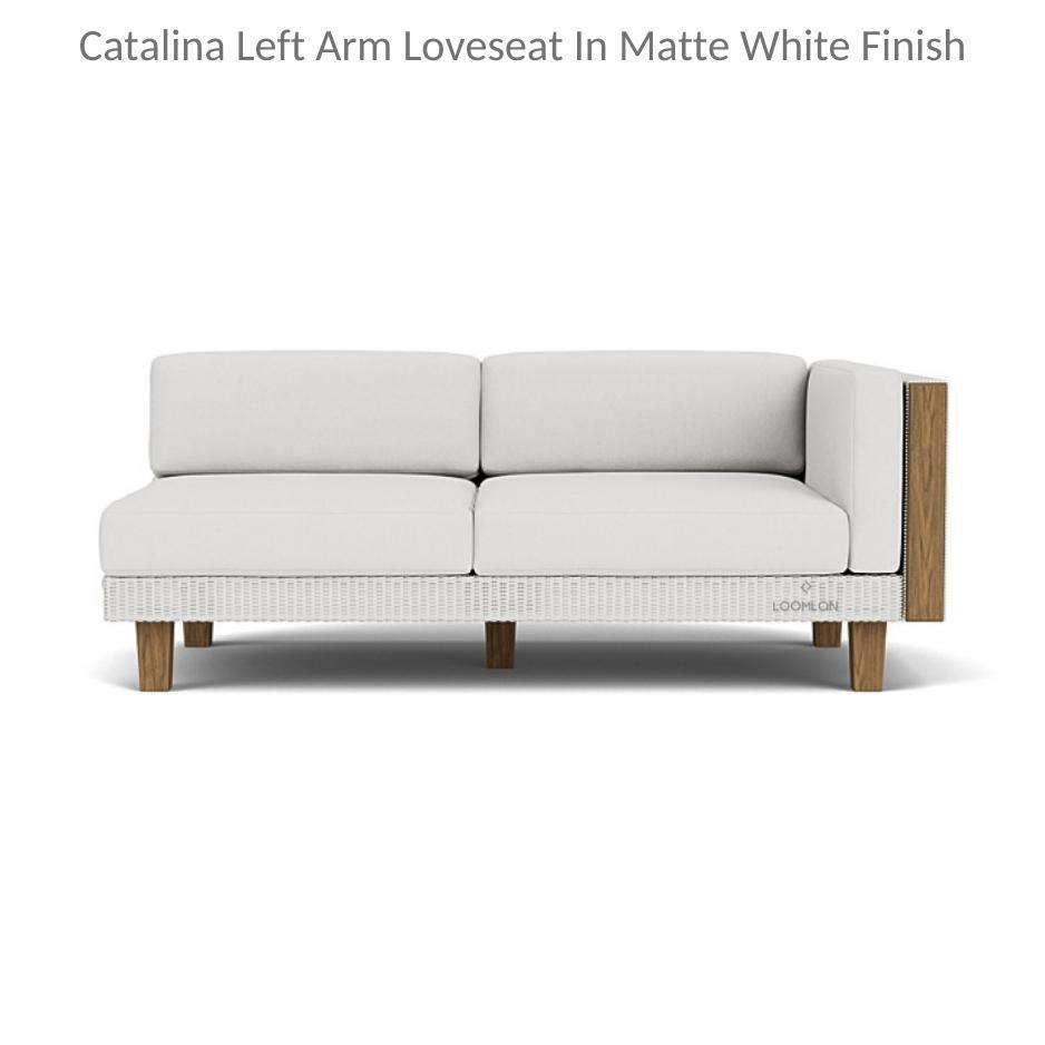 Catalina Left Arm Loveseat Sectional All Weather Wicker Furniture - Uptown Sebastian