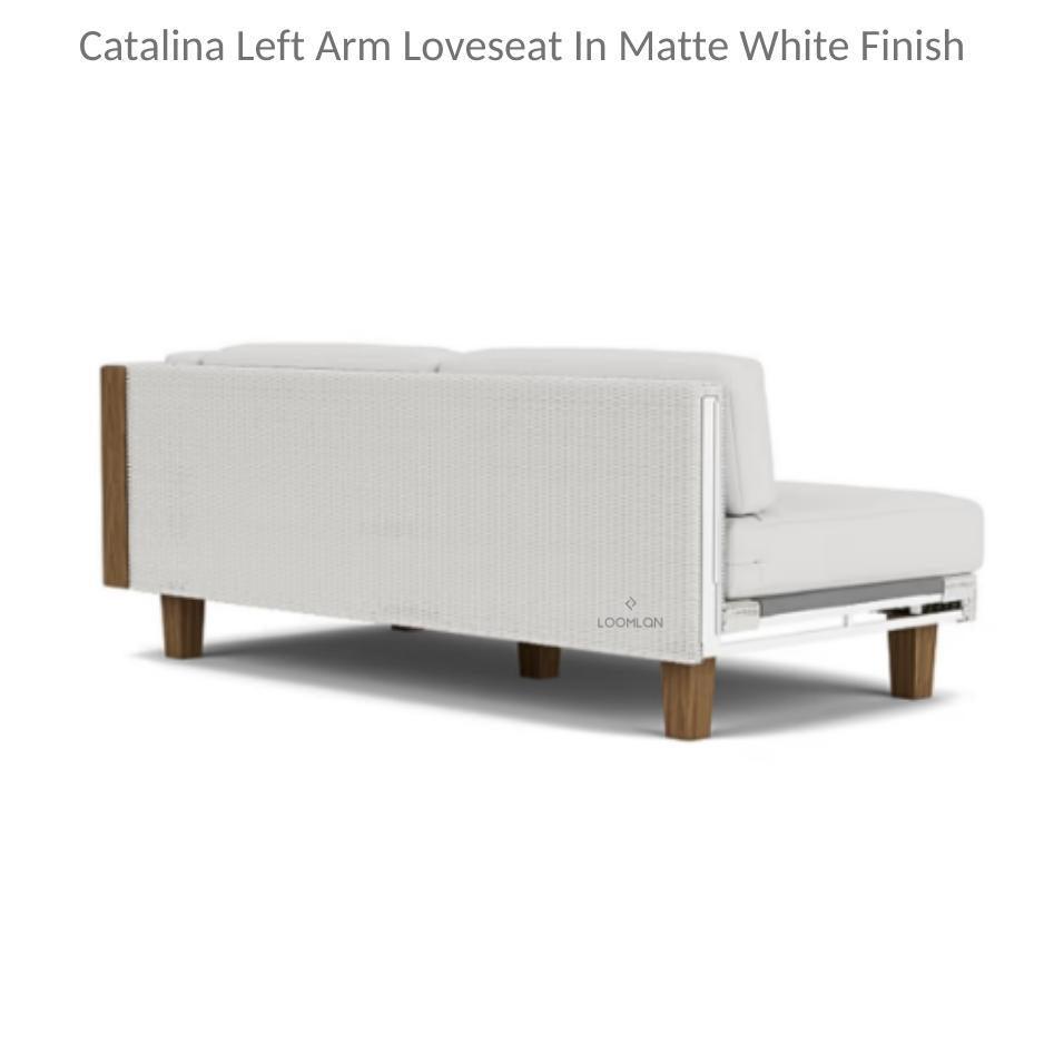 Catalina Left Arm Loveseat Sectional All Weather Wicker Furniture - Uptown Sebastian