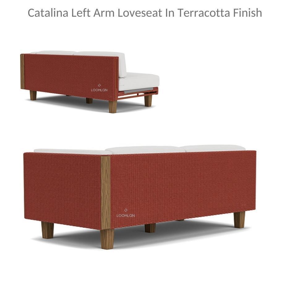 Catalina Left Arm Loveseat Sectional All Weather Wicker Furniture - Uptown Sebastian