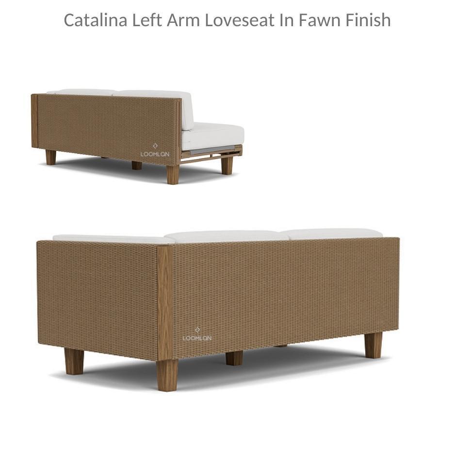 Catalina Left Arm Loveseat Sectional All Weather Wicker Furniture - Uptown Sebastian