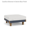 Catalina Ottoman All Weather Wicker and Teak Wood Made in USA - Uptown Sebastian